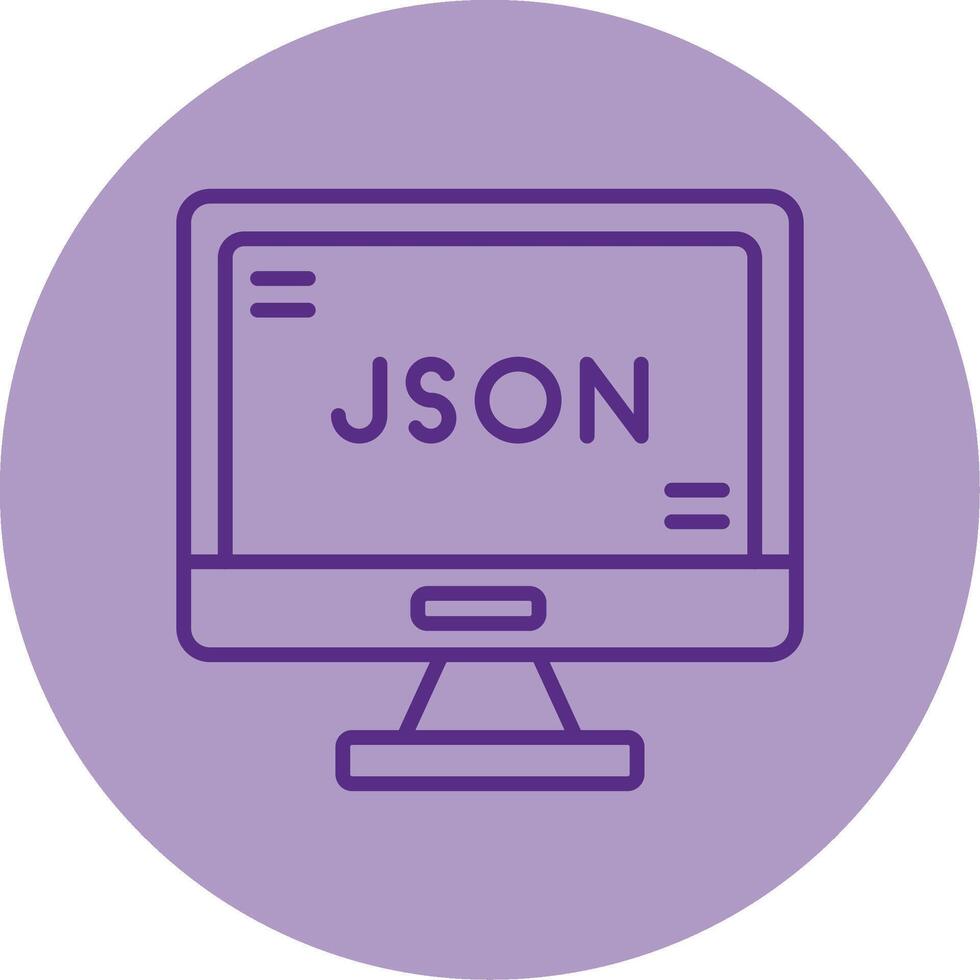 package json File Icon Line Two Tone Circle vector