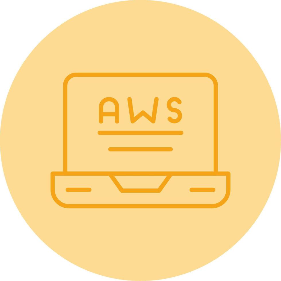 AWS Cloud Computing Icon Line Two Tone Circle vector