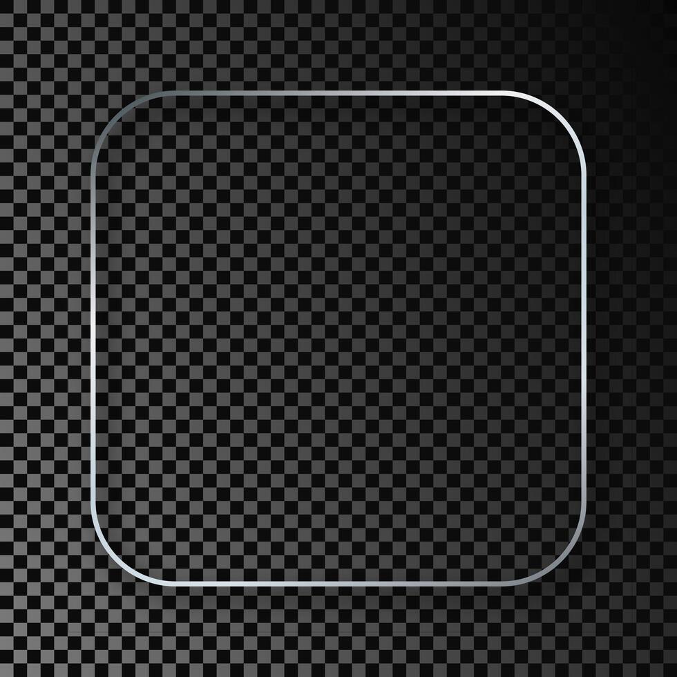 glowing rounded square frame with shadow vector