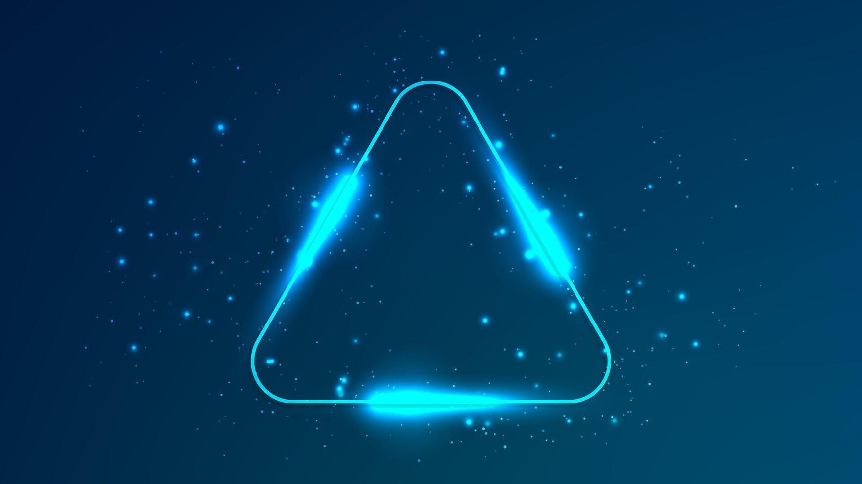 rounded triangle frame with shining effects and sparkles vector