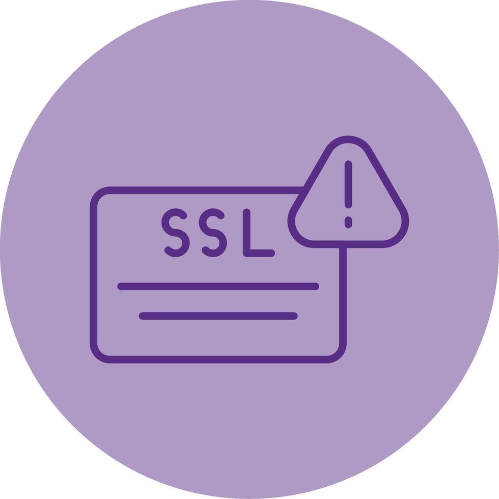 ssl certificado verificación error línea dos tono circulo vector