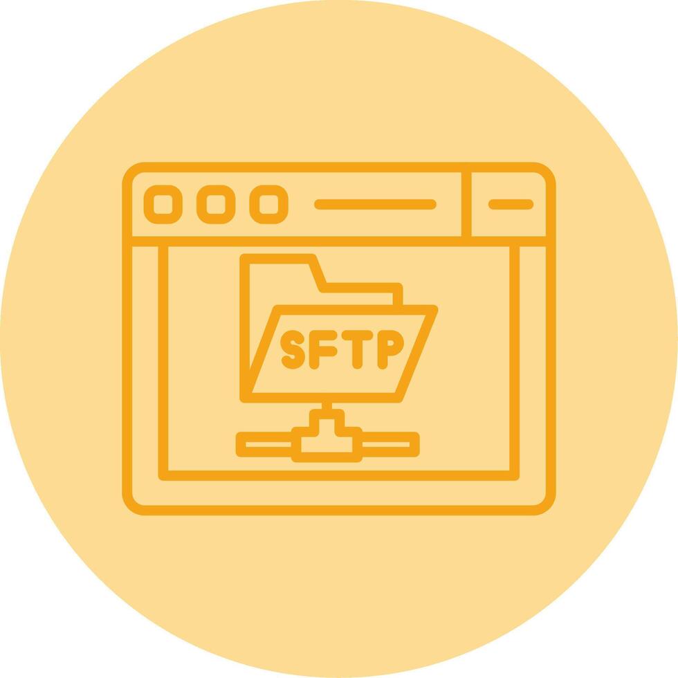 sftp seguro transferir protocolo línea dos tono circulo vector