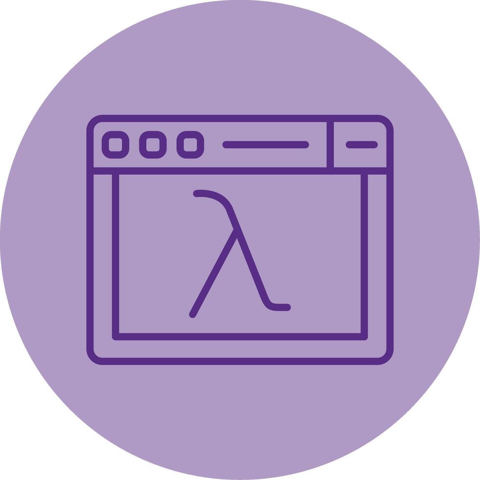 lambda función código bloquear línea dos tono circulo vector