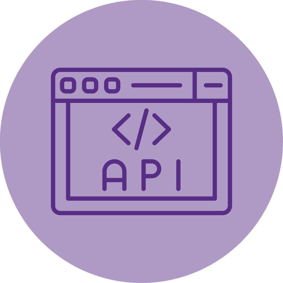 Browser API Function Icon Line Two Tone Circle vector