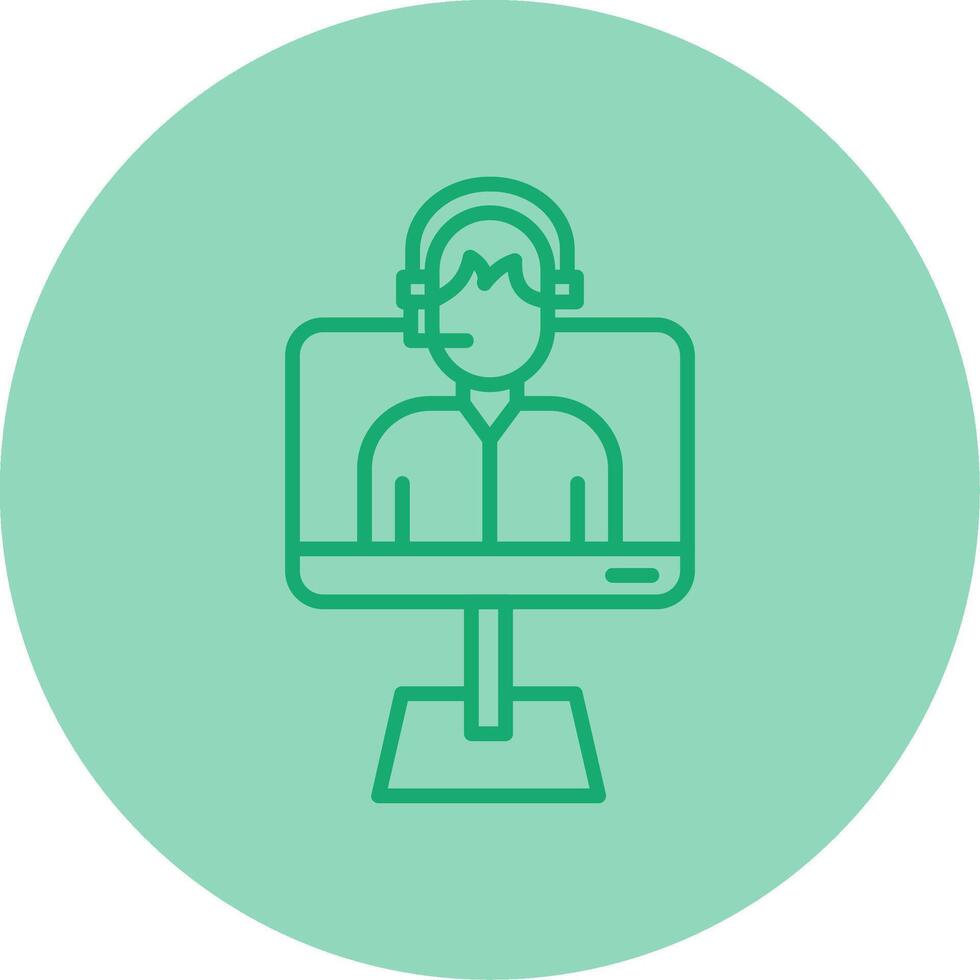 Voice Enabled Virtual Assistant Line Two Tone Circle vector