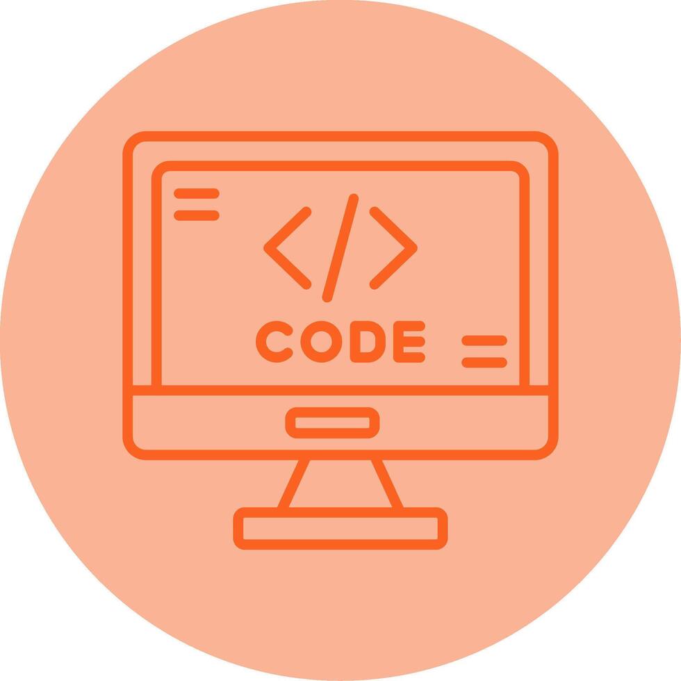 Code Formatting Tool Icon Line Two Tone Circle vector