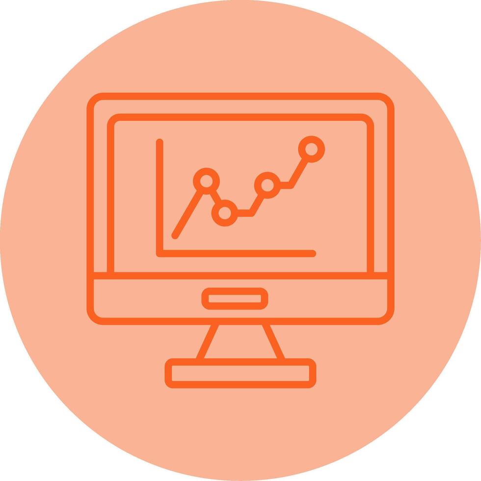 Google Analytics Report Line Two Tone Circle vector