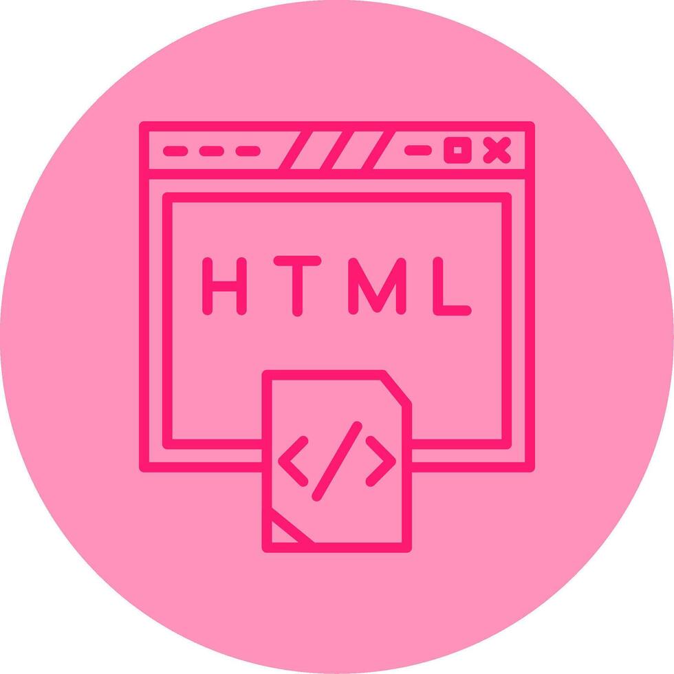 html fuente código retazo línea dos tono circulo vector