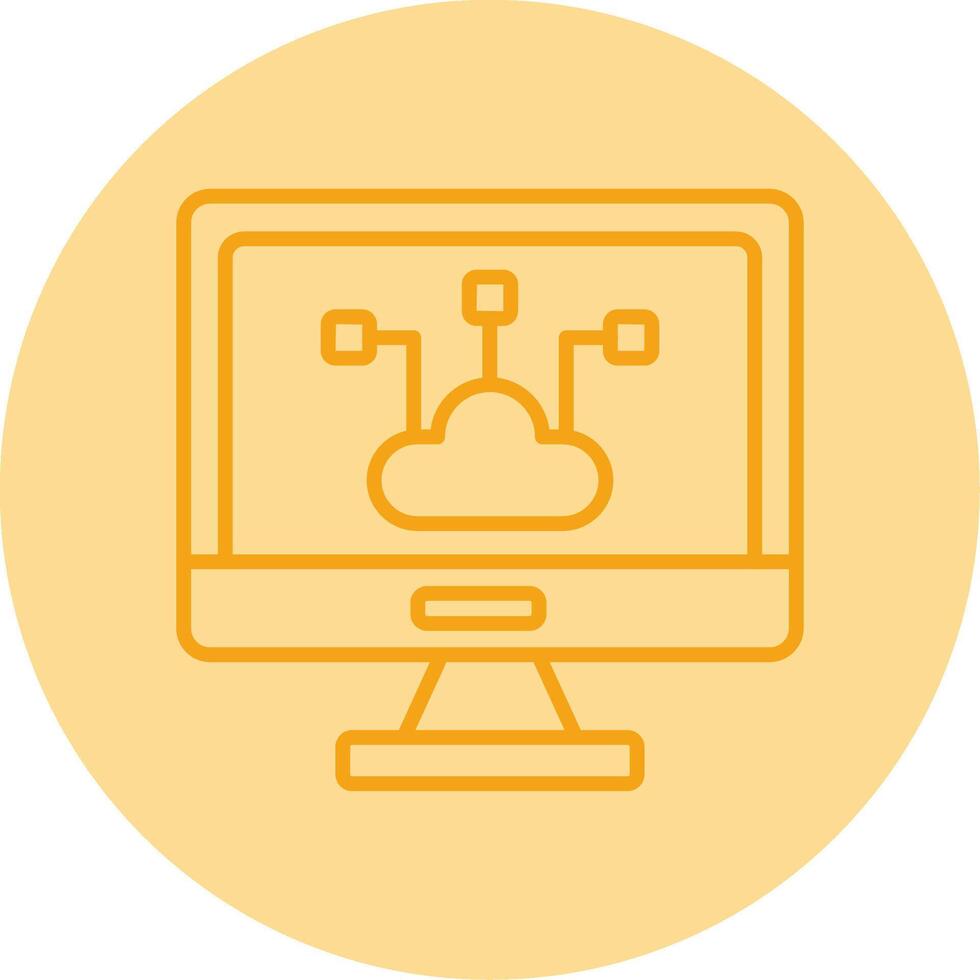 borde informática nodo icono línea dos tono circulo vector