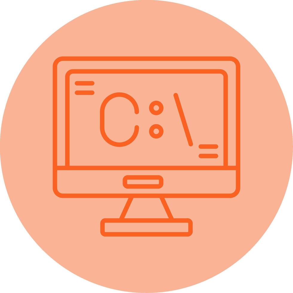 Command Glyph Interface Icon Line Two Tone Circle vector