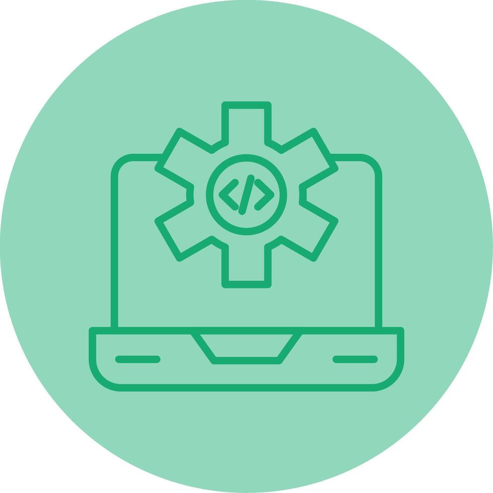 Dev Environment Workspace Line Two Tone Circle vector
