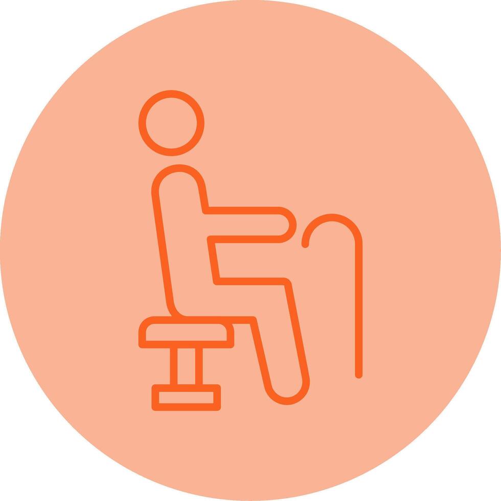 Designated Priority Seating Section Line Two Tone Circle vector