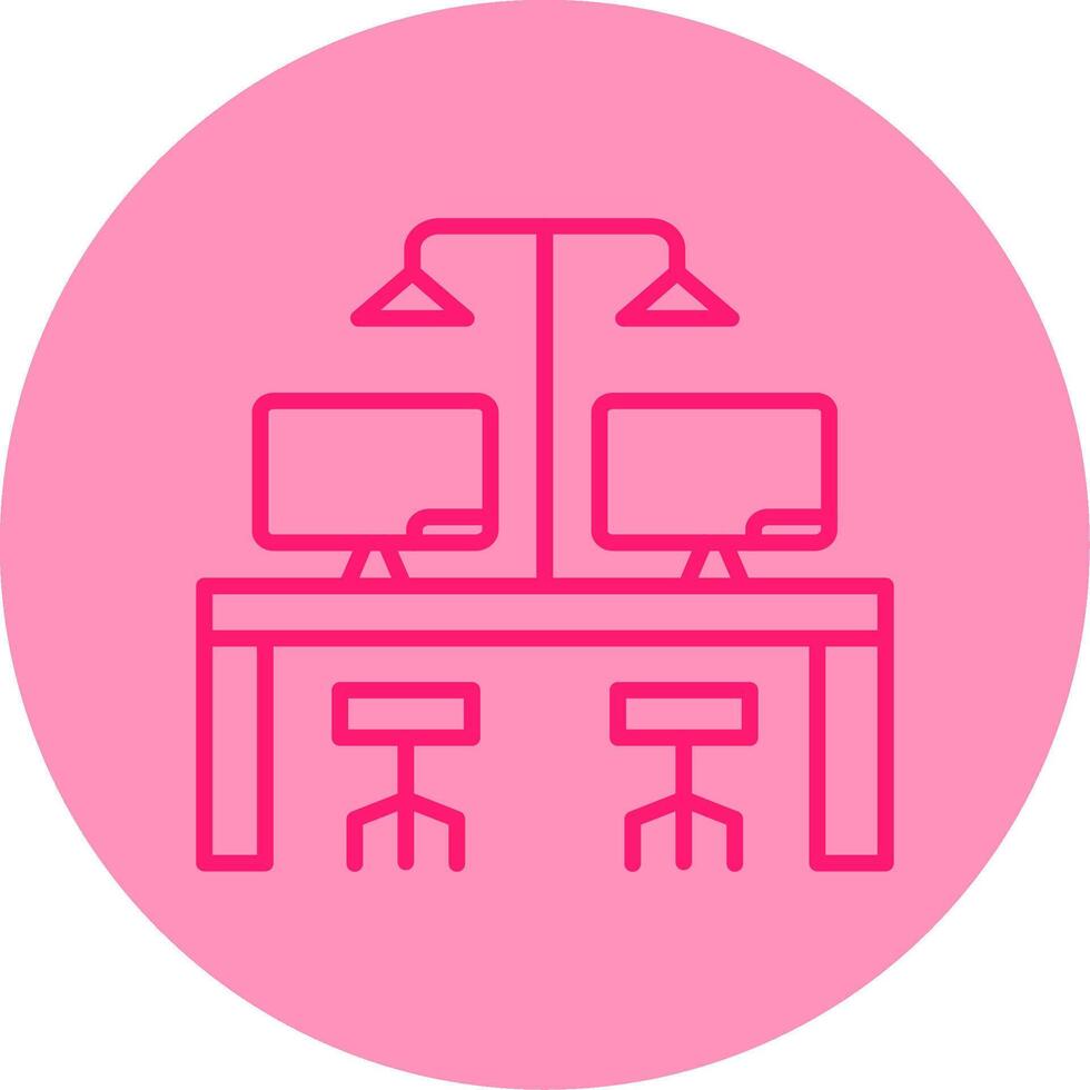 Shared Co working Office Space Line Two Tone Circle vector