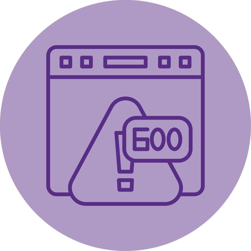 Error 600 Custom App Timeout Line Two Tone Circle vector