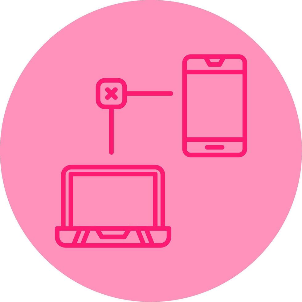 Connection Refused by Server Line Two Tone Circle vector