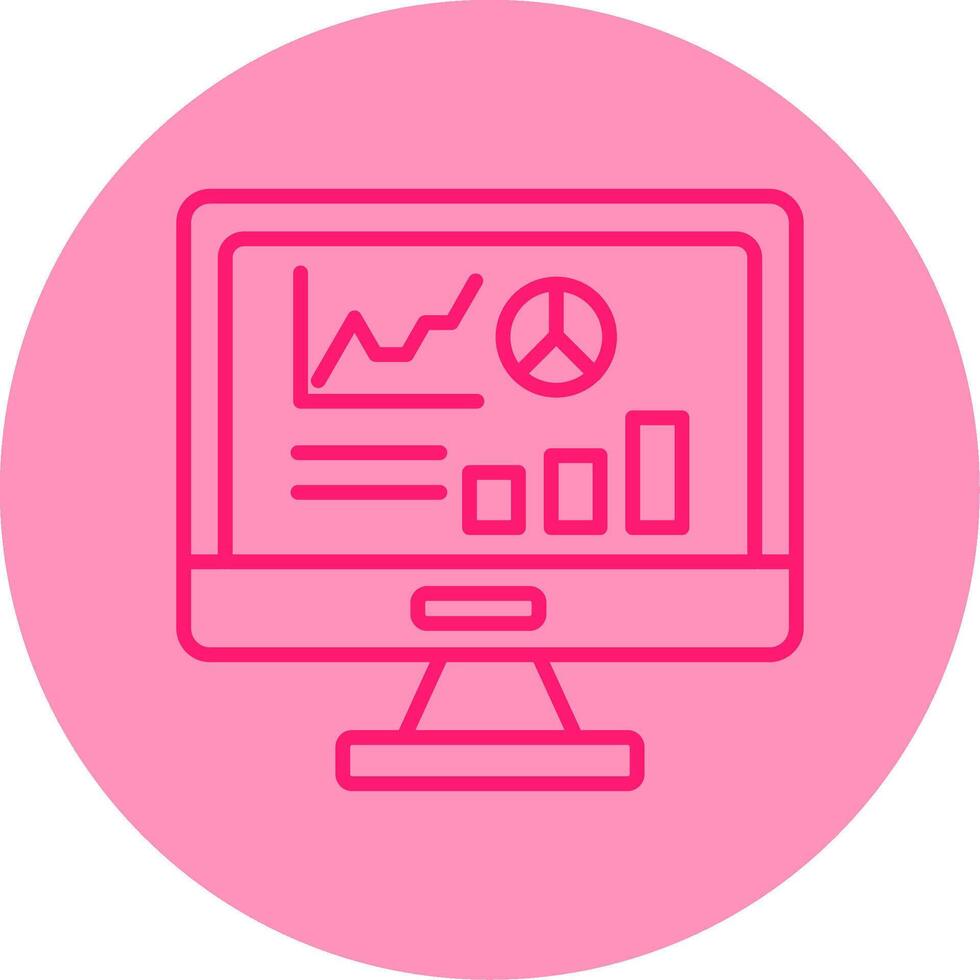 Web Analytics Dashboard Line Two Tone Circle vector