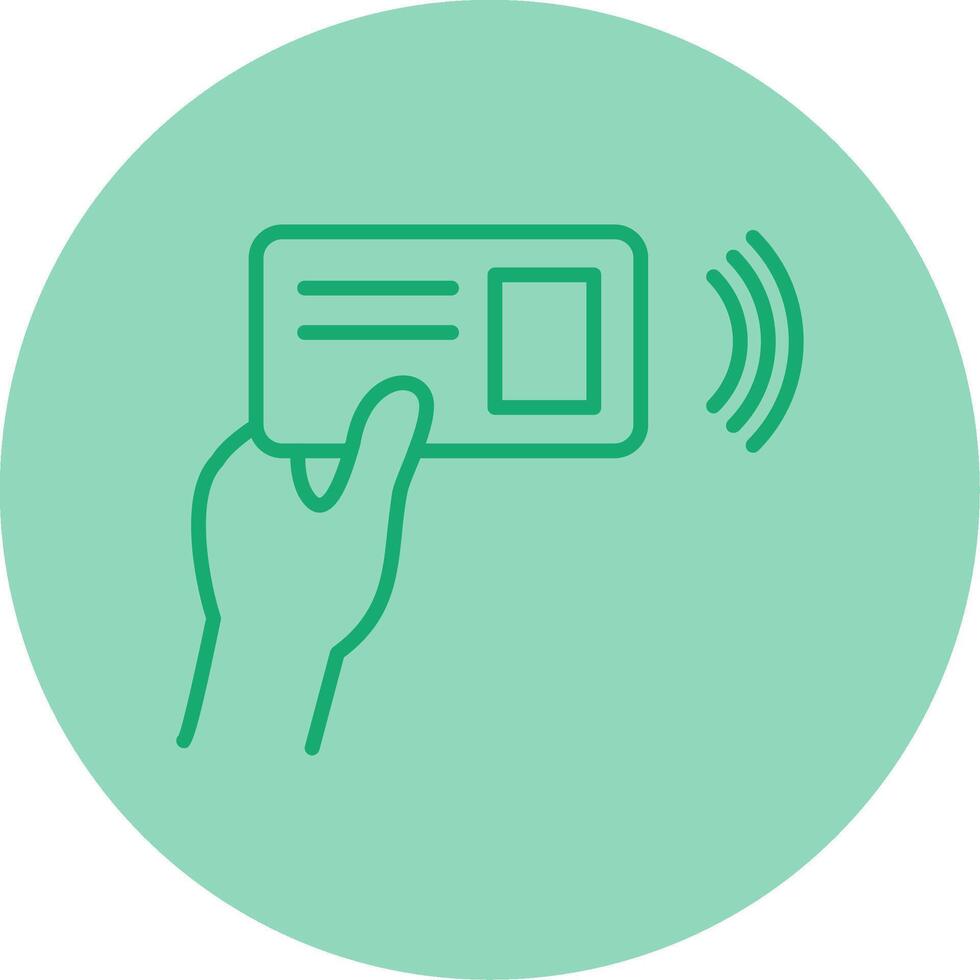 NFC Card Reader Terminal Line Two Tone Circle vector