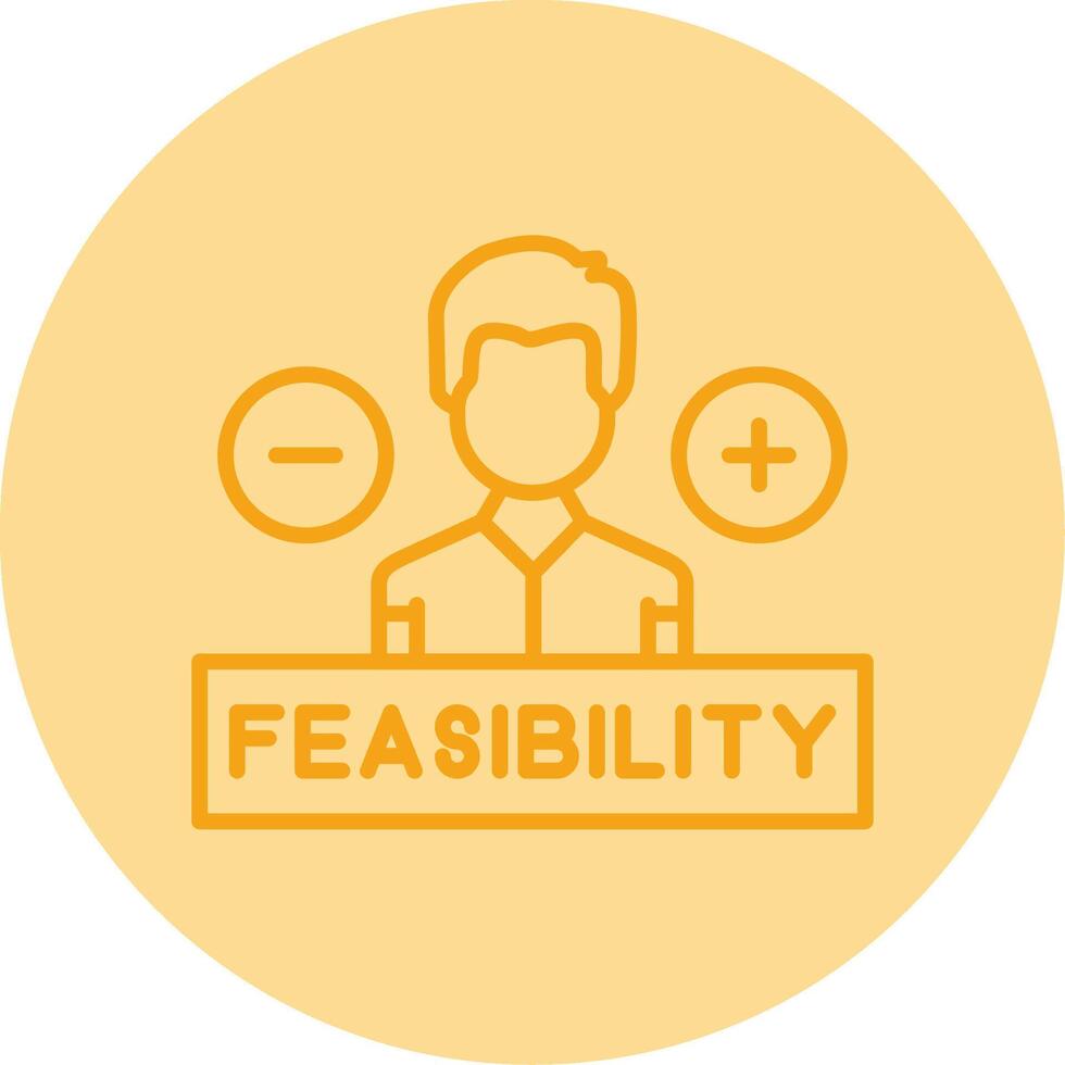 Operational Feasibility Risk Study Line Two Tone Circle vector