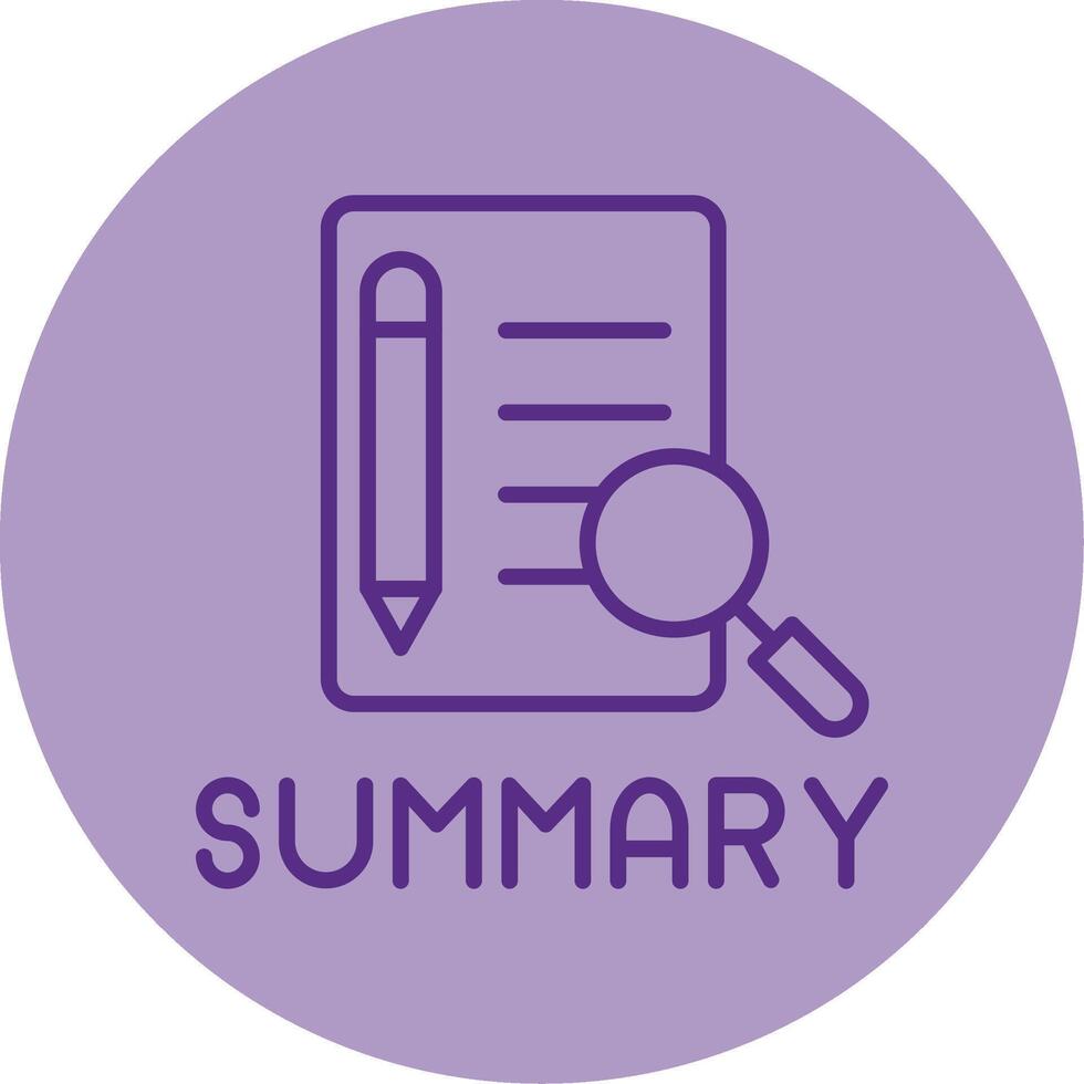 Condensed Summary Overview Line Two Tone Circle vector