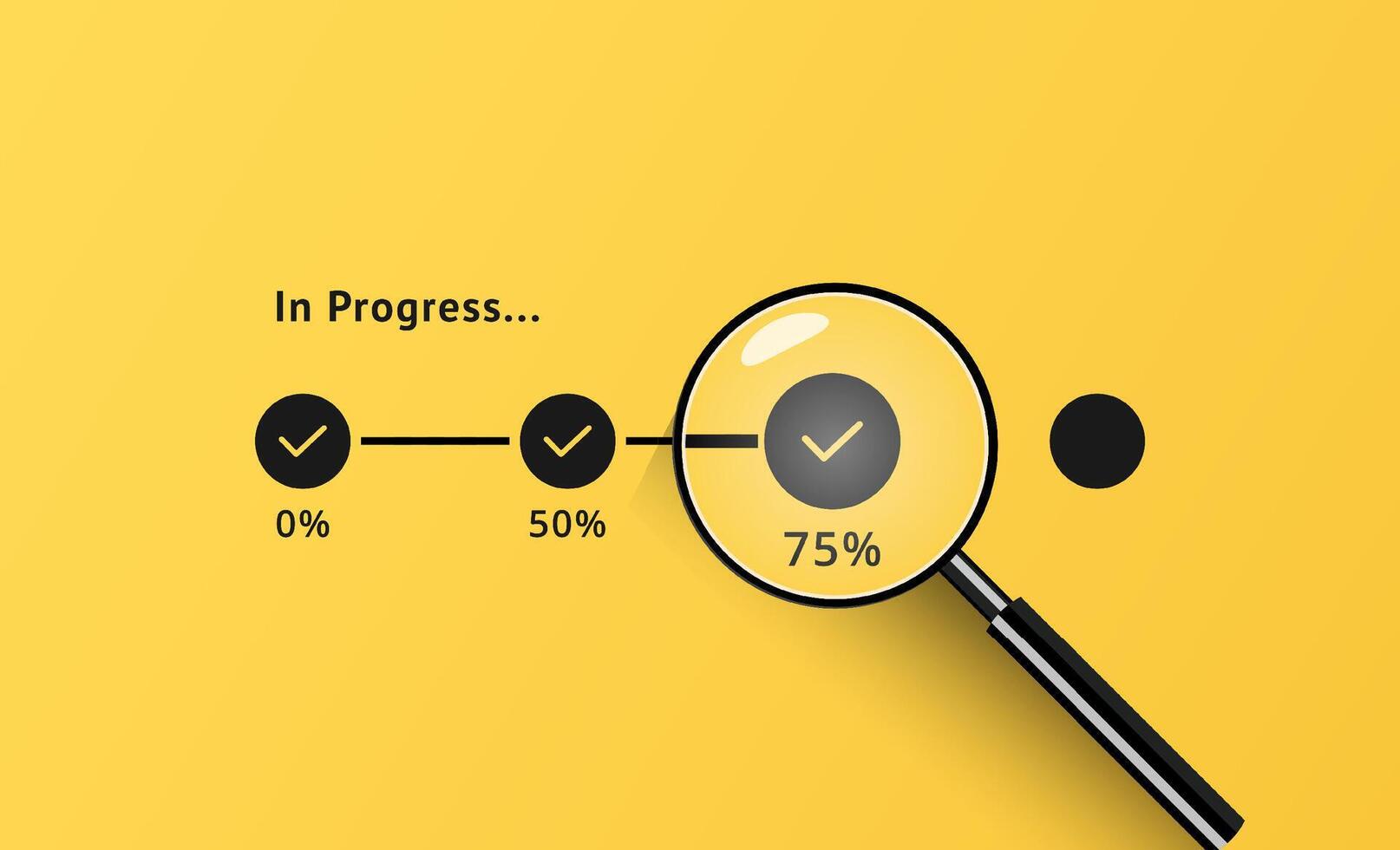 In progress concept with checklist mark with progressive loading status to remind work task progressive for project development management and tracking concept vector