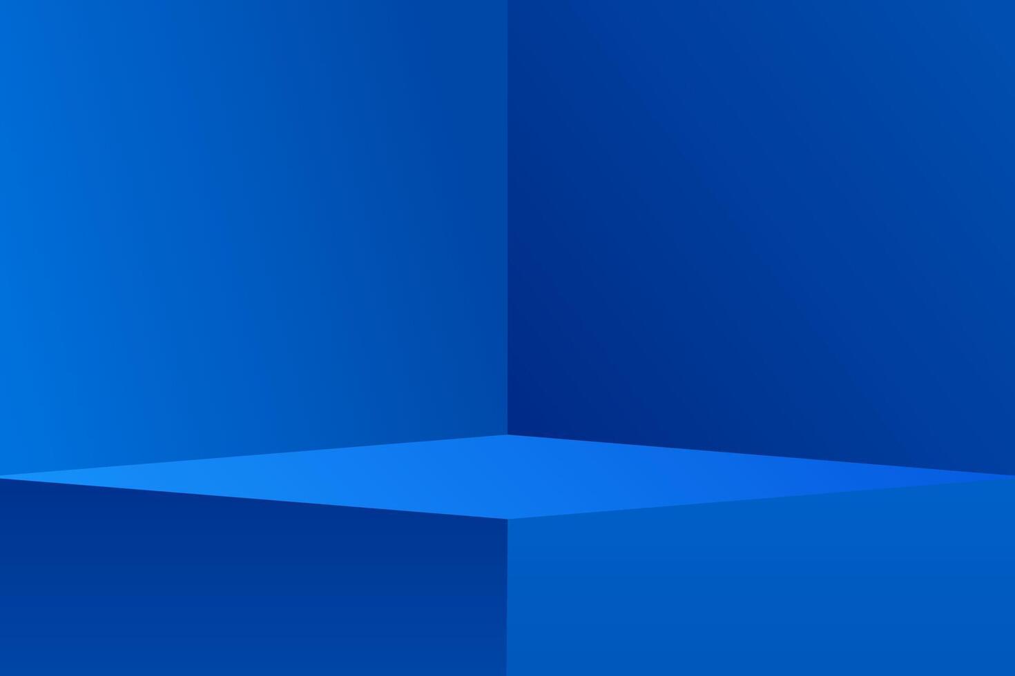 Blue 3D abstract room with light effect ideal for corporate and technology branding vector