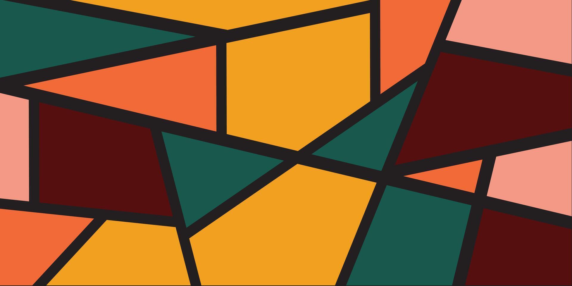 Abstract pattern of thick black lines geometric shapes vector