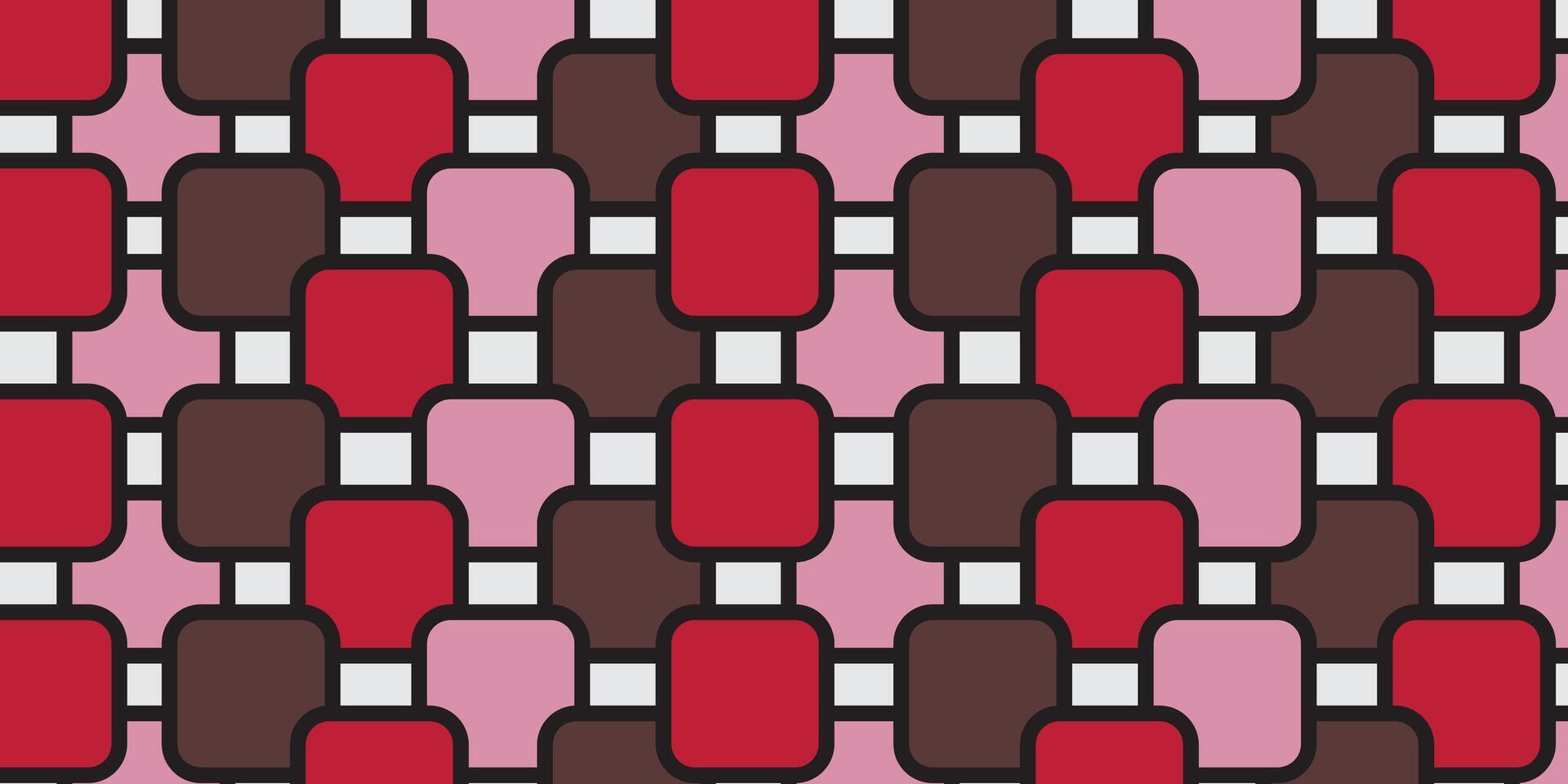 Rounded corner block pattern stacked neatly in different colors vector