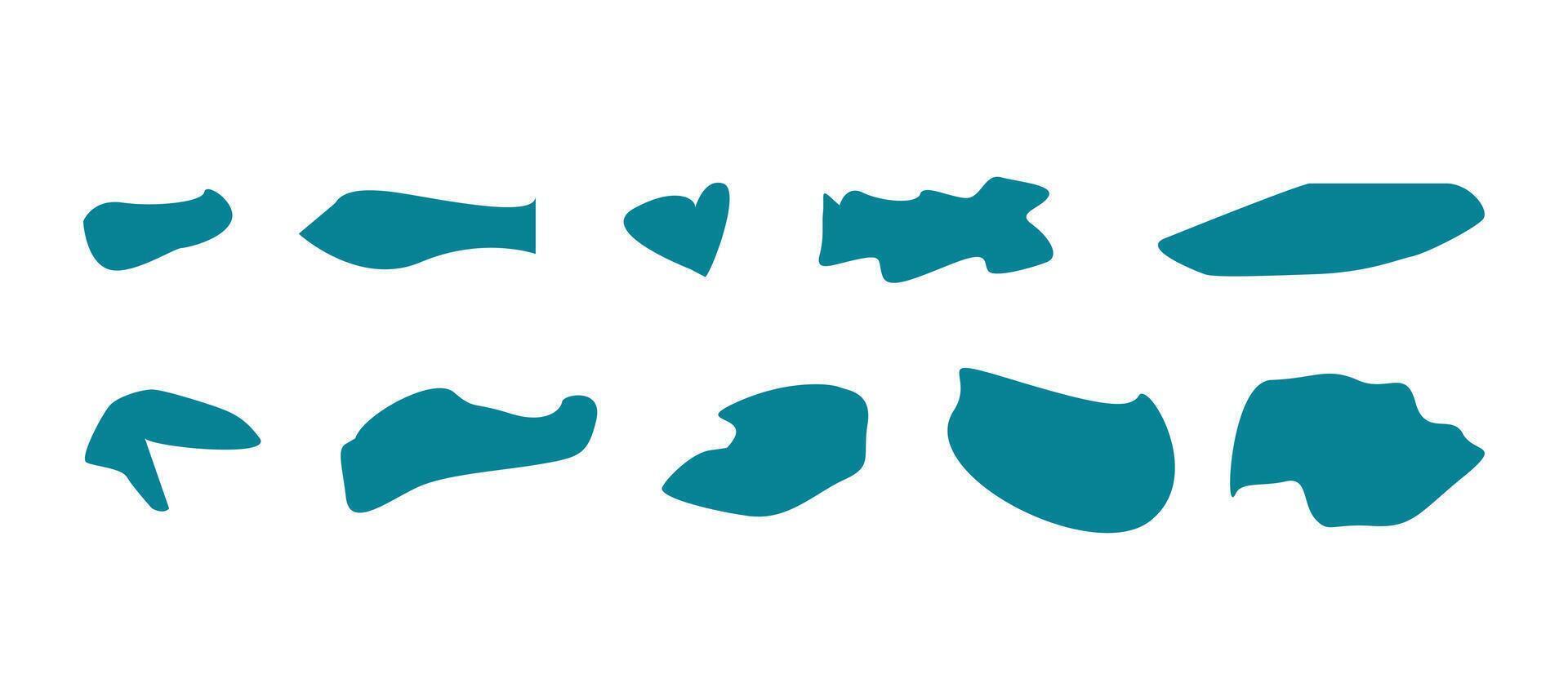 Set of organic abstract blob shapes with fluid forms for modern backgrounds and creative graphics vector