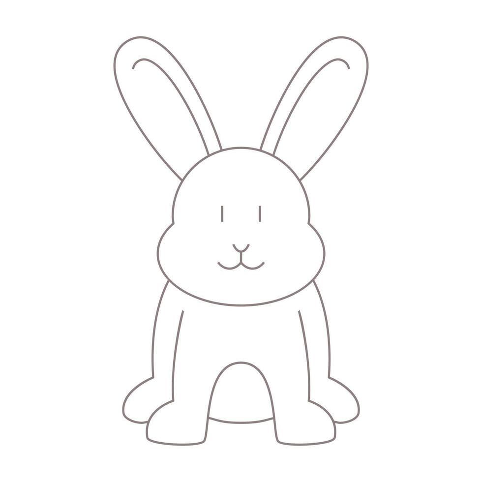 Charming Line Art Rabbit Illustration for Easter and Spring Projects vector