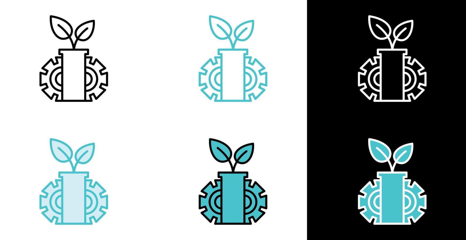Green technology and growth icon for sustainable innovation and development in line and fill style vector
