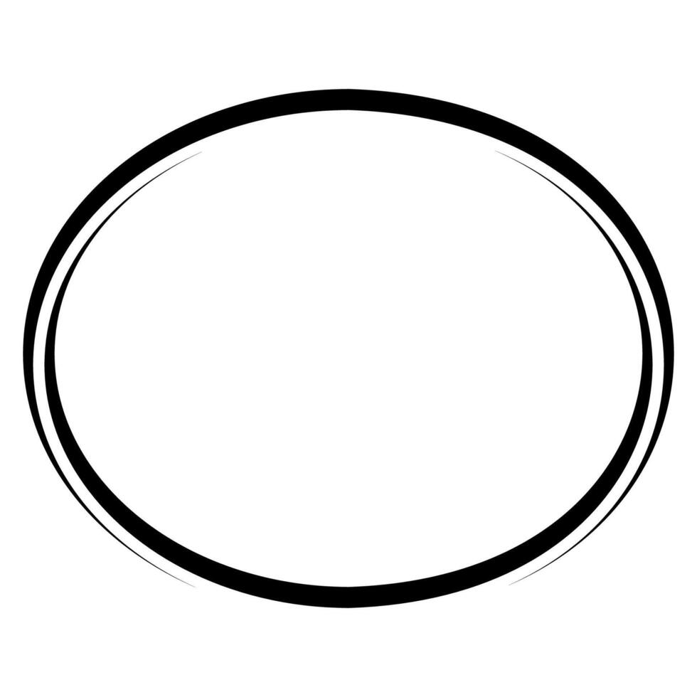 Abstract hand drawn circular frame outline shape design background vector