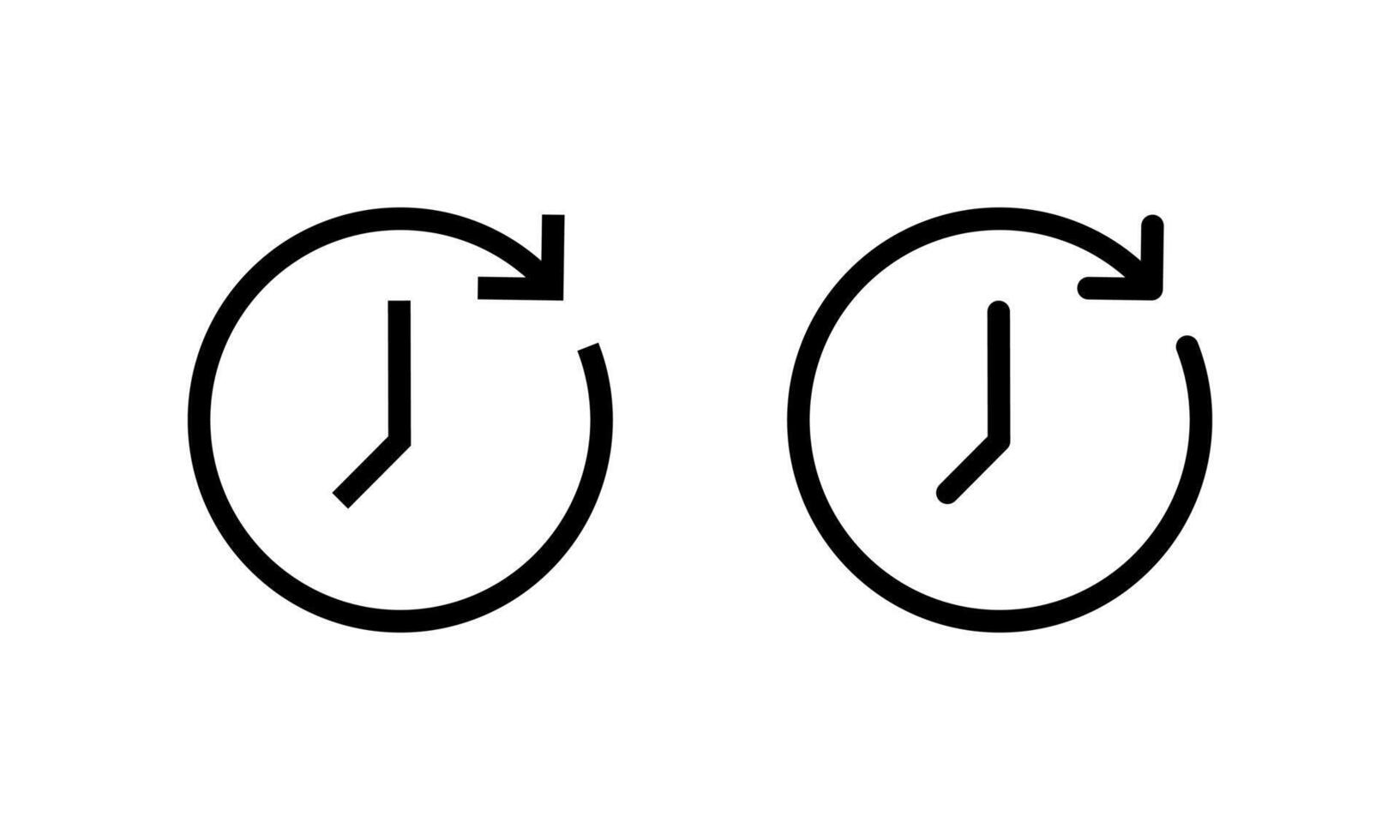 History and recent activity icon. Clock with circular arrow refresh symbol vector