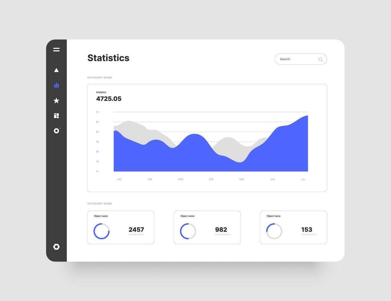 tablero diseño y escritorio aplicación con ui utilizar para web solicitud o sitio web. vector