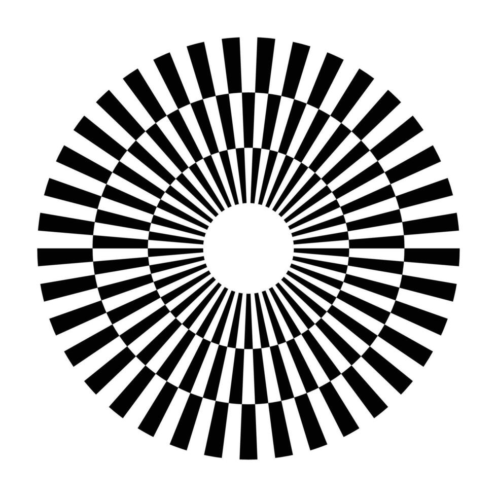 A circular frame with a black and white checkerboard pattern, resembling a chess border or race frame. vector