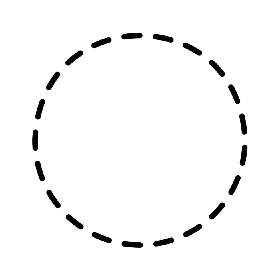 Dashed line circle frame. isolated on white background. A simple dashed line circle, black on a white background. vector