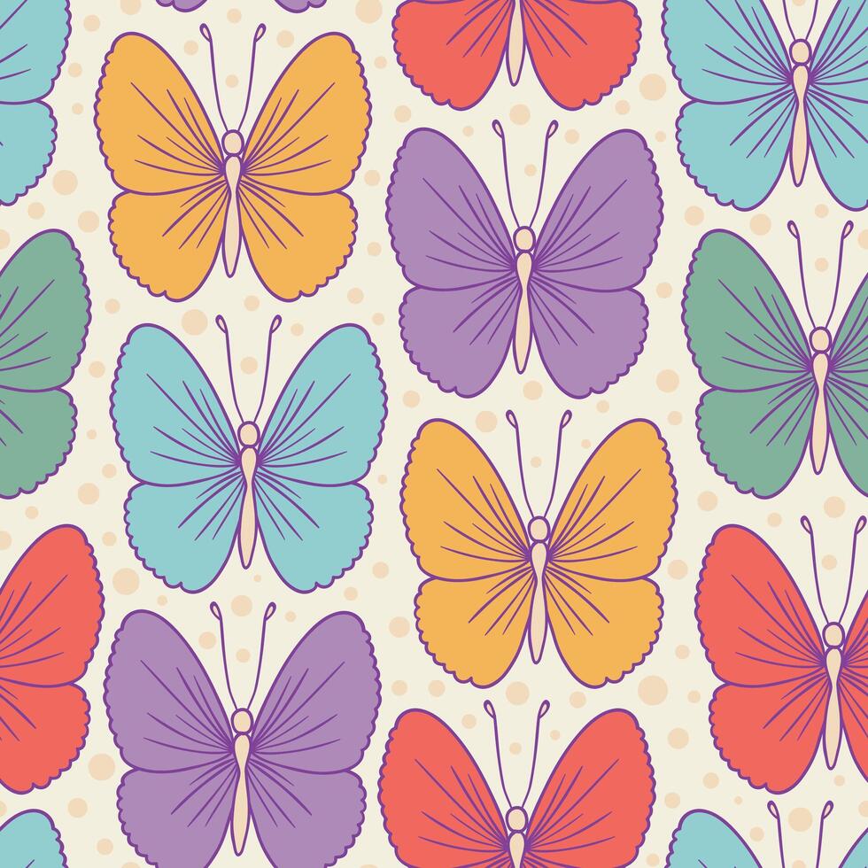 Seamless pattern with stylized butterflies. Can be used to fabric design, decorative paper vector