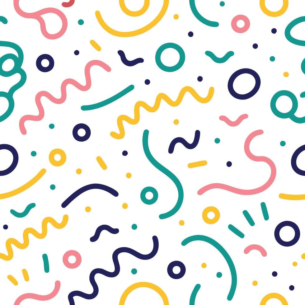 a colorful pattern with shapes and lines background vector