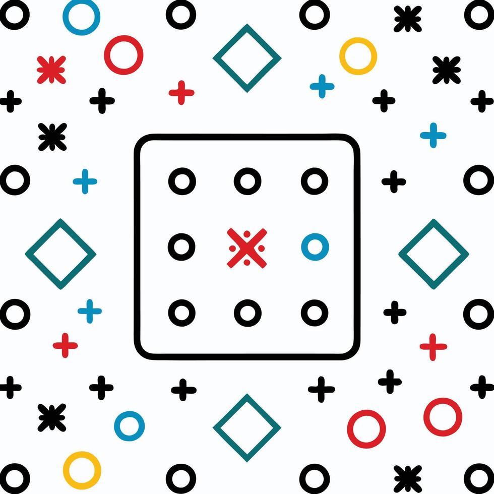 a square with a cross and a circle on vector