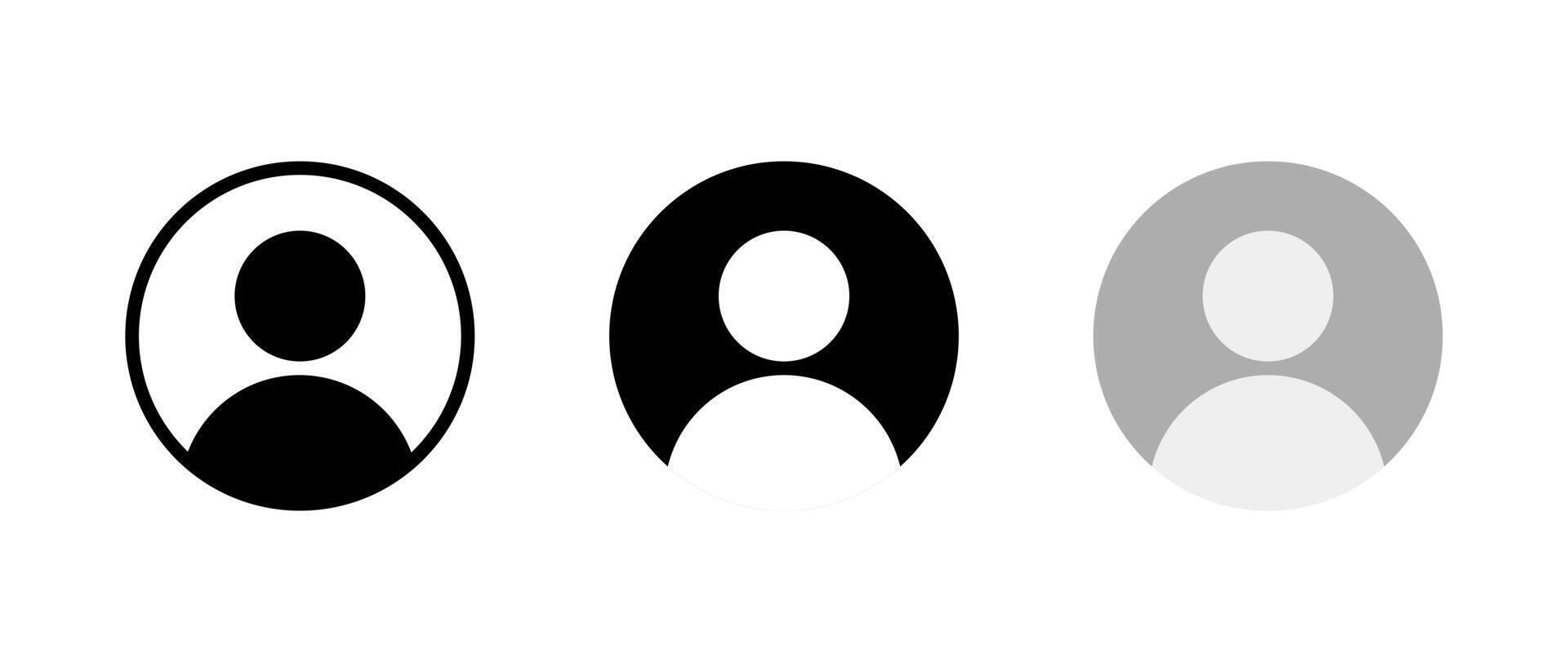 Default avatar profile icon set. User account and person symbol vector