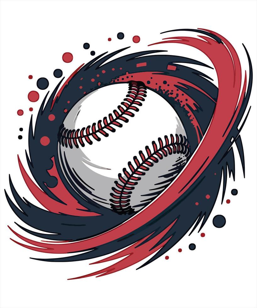 Dynamic Baseball Graphic with Action-Oriented Design vector