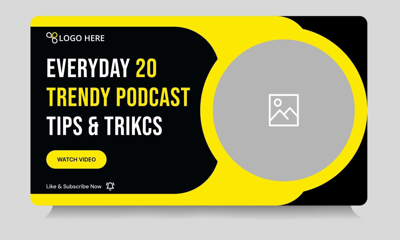 Top editable podcast thumbnail banner design, podcast sound tips and trick cover banner design, fully customizable eps 10 file format vector