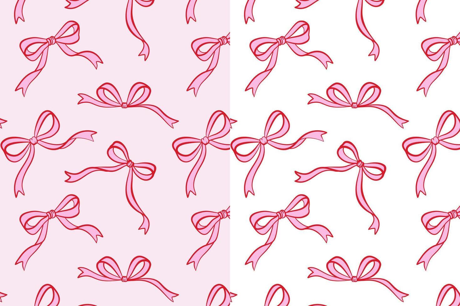 Seamless pattern with pink bows on pastel background, minimal decorative design for textile, packaging, and wrapping. vector