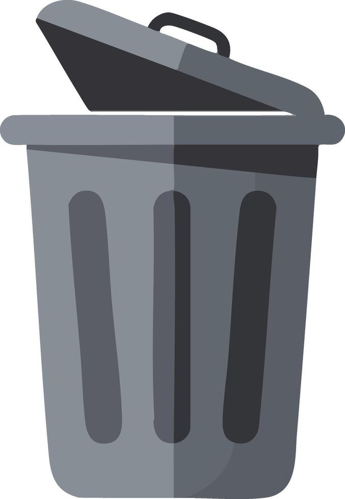 A trash can with a lid open on a white background vector