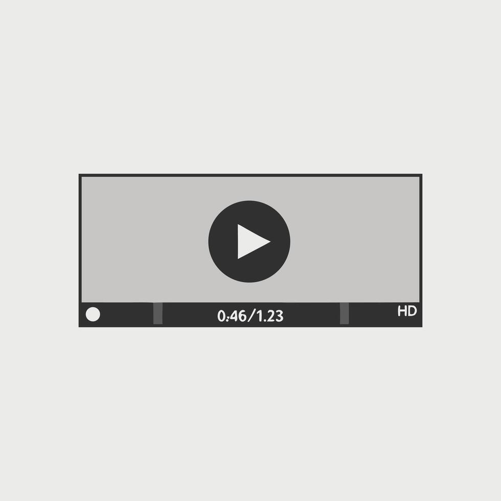 Modern player interface with play button and timeline vector