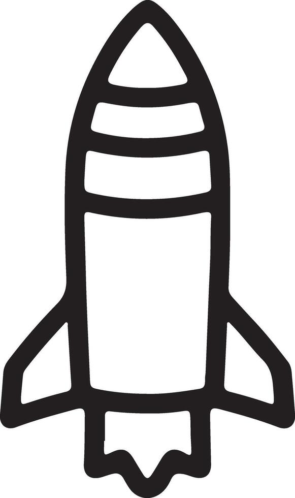 Rocket Ship Icon Simple Line Art spaceship launch vector