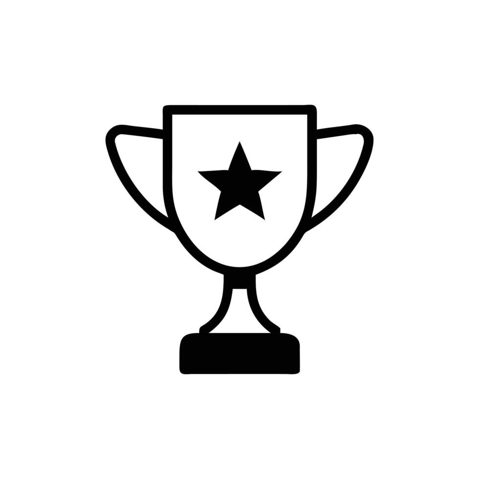 Isolated Black Trophy with Star Symbol on Background Simple Design vector