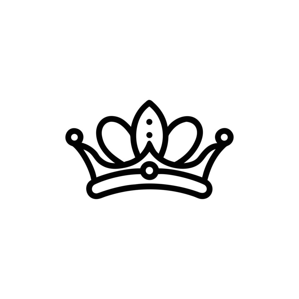 Simple Crown Outline Icon with Elegant Style on Background vector