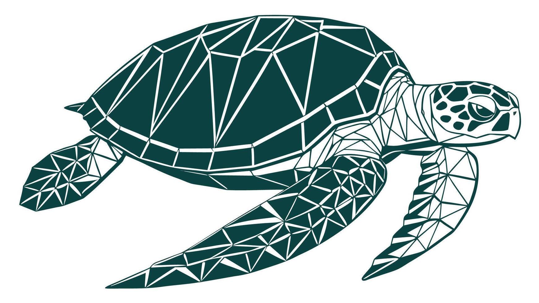 A turtle with geometric patterns on it vector