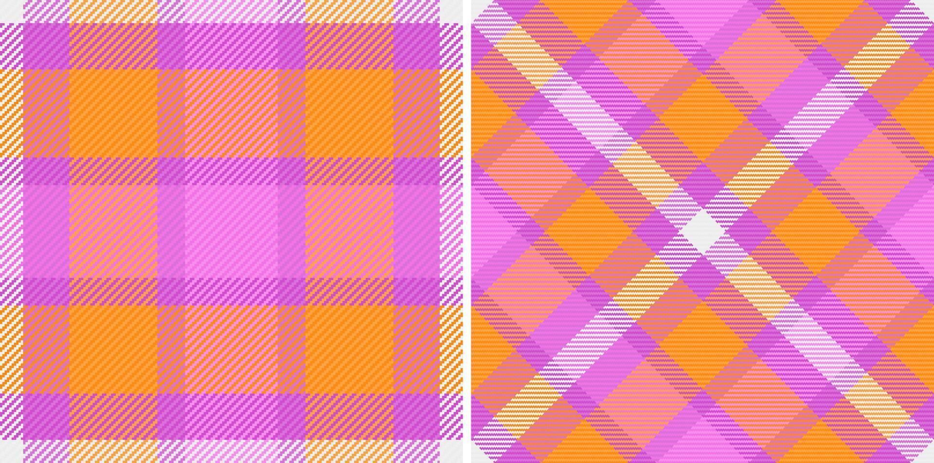 Tartan pattern texture of seamless background textile with a plaid check fabric. Set in retro colors for luxury bedding sets. vector