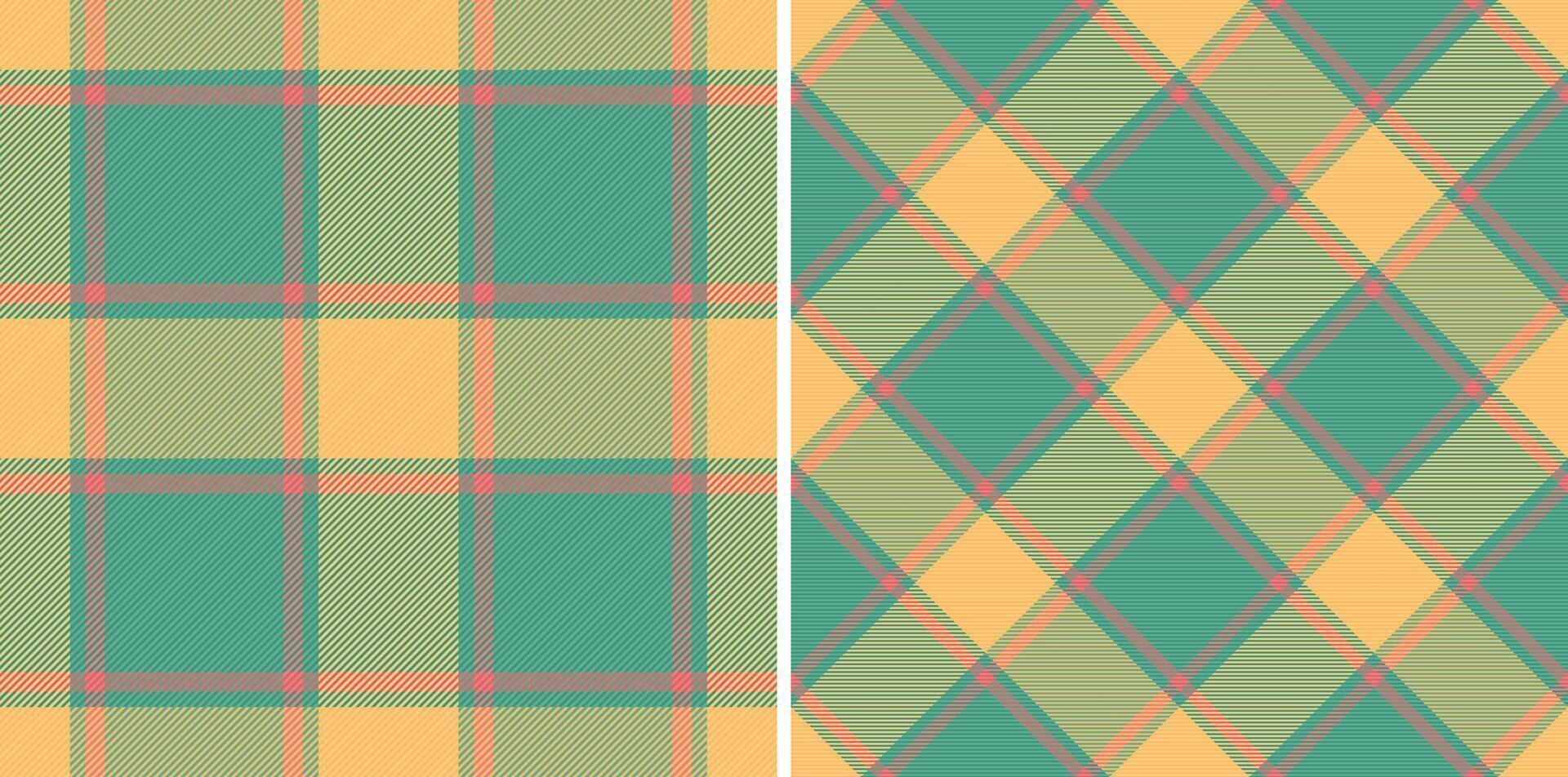 Seamless textile plaid of tartan background with a check fabric texture pattern. Set in rainbow colors for luxury bedding sets. vector